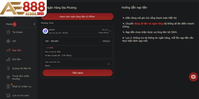 Nạp Tiền AE888 Nhanh Chóng – Bắt Đầu Chơi Ngay Hôm Nay 6 Hướng dẫn quy trình nạp tiền AE888 chi tiết với 3 bước cơ bản