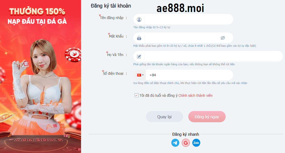 đăng ký nhiều tài khoản trục lợi AE888